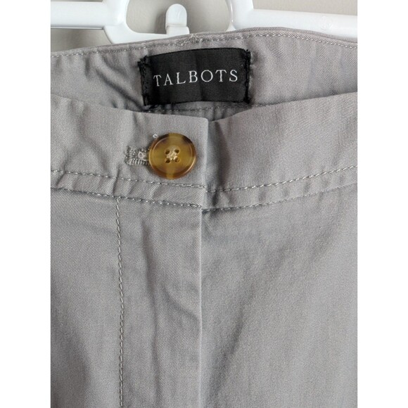 Talbots Pants Gray Relaxed Chino Straight Leg Mid-Rise Flat Front Size 12P - Picture 2 of 8